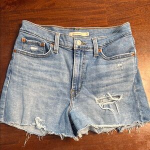 Levi's Blue Distressed Jean Shorts